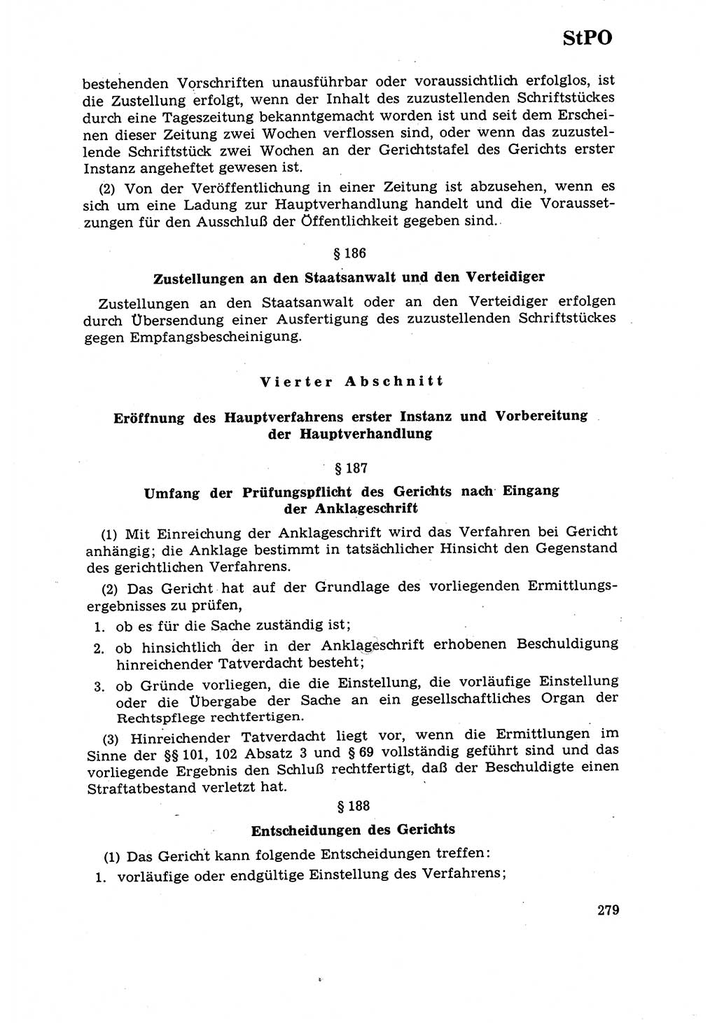Strafrecht [Deutsche Demokratische Republik (DDR)] 1968, Seite 279 (Strafr. DDR 1968, S. 279)