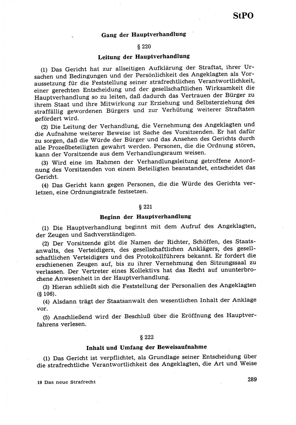 Strafrecht [Deutsche Demokratische Republik (DDR)] 1968, Seite 289 (Strafr. DDR 1968, S. 289)