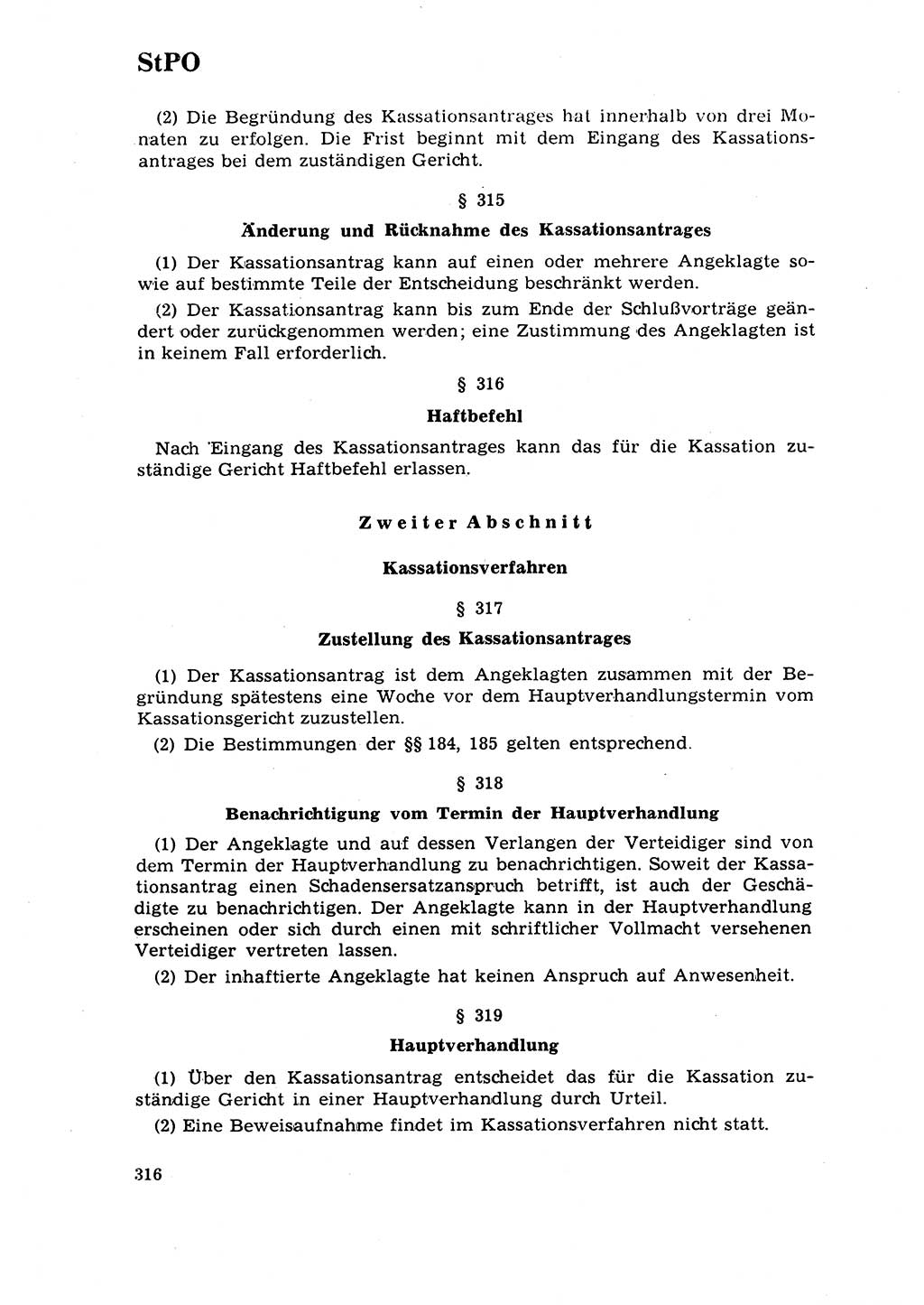 Strafrecht [Deutsche Demokratische Republik (DDR)] 1968, Seite 316 (Strafr. DDR 1968, S. 316)