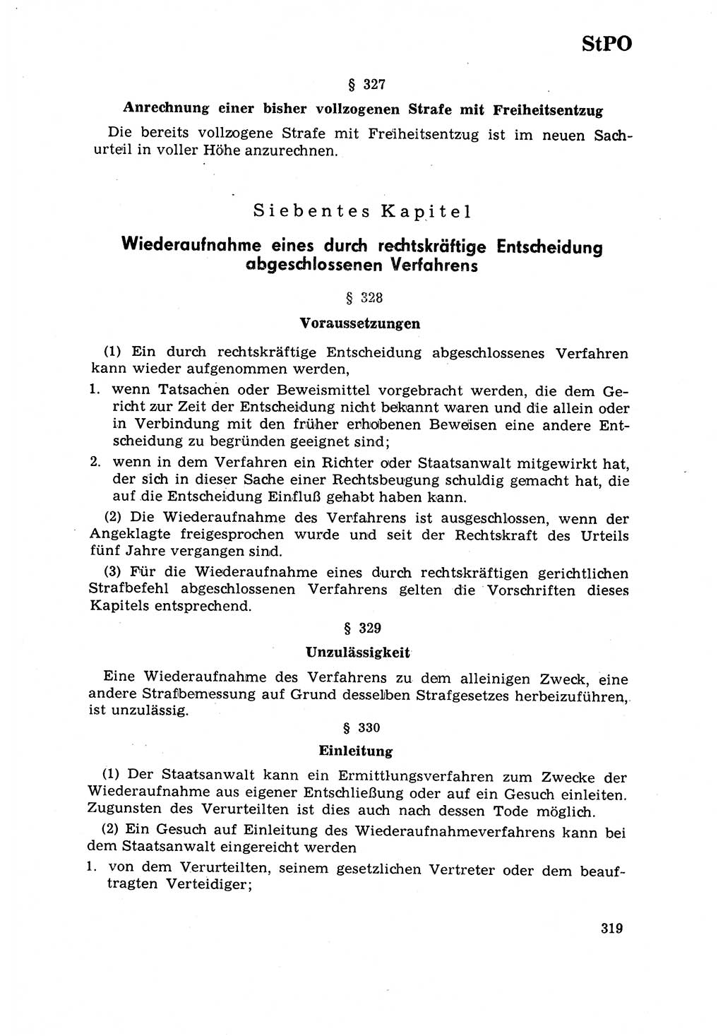 Strafrecht [Deutsche Demokratische Republik (DDR)] 1968, Seite 319 (Strafr. DDR 1968, S. 319)