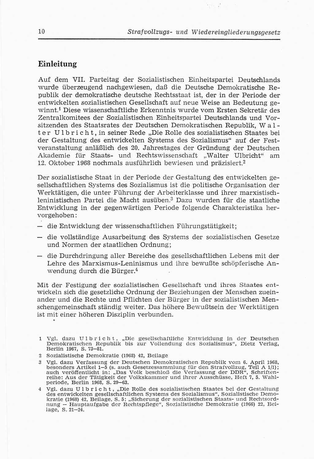 Strafvollzugs- und Wiedereingliederungsgesetz (SVWG) der Deutschen Demokratischen Republik (DDR) 1968, Seite 10 (SVWG DDR 1968, S. 10)