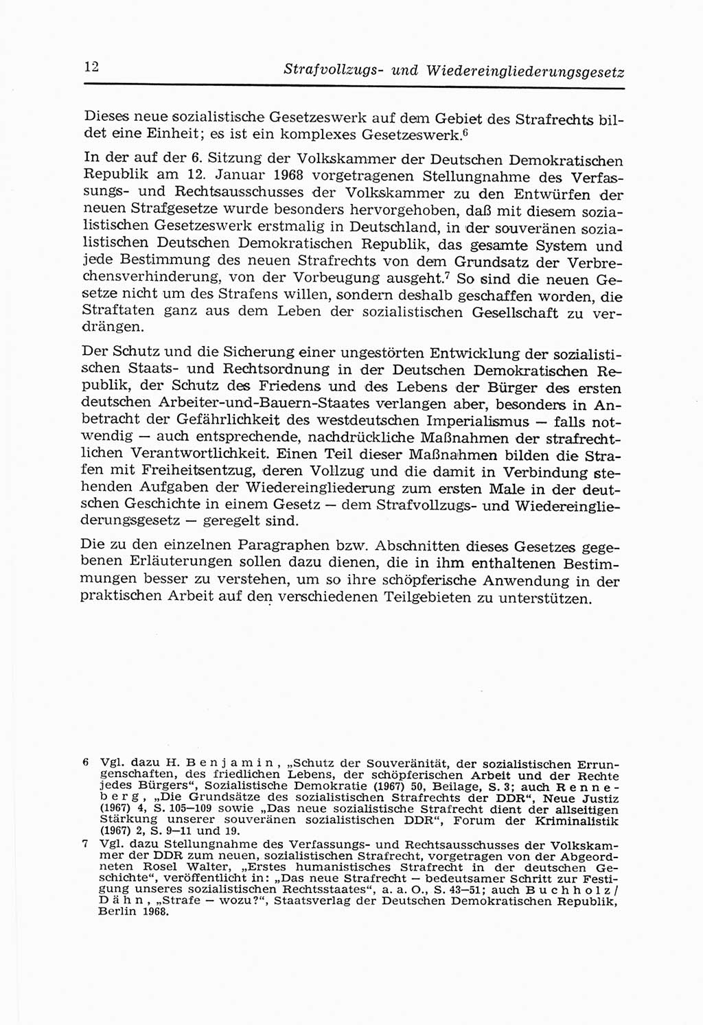 Strafvollzugs- und Wiedereingliederungsgesetz (SVWG) der Deutschen Demokratischen Republik (DDR) 1968, Seite 12 (SVWG DDR 1968, S. 12)