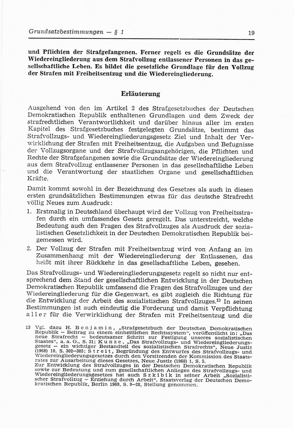 Strafvollzugs- und Wiedereingliederungsgesetz (SVWG) der Deutschen Demokratischen Republik (DDR) 1968, Seite 19 (SVWG DDR 1968, S. 19)