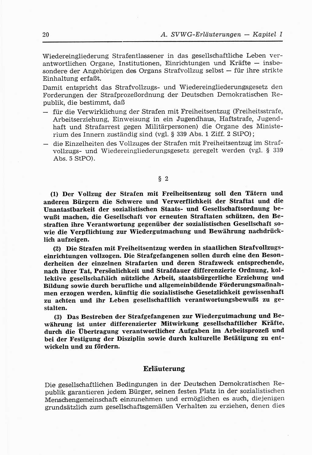 Strafvollzugs- und Wiedereingliederungsgesetz (SVWG) der Deutschen Demokratischen Republik (DDR) 1968, Seite 20 (SVWG DDR 1968, S. 20)