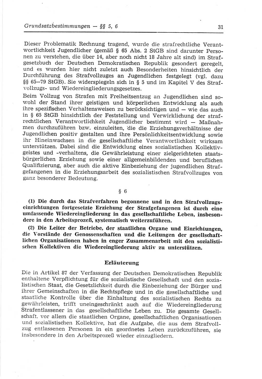 Strafvollzugs- und Wiedereingliederungsgesetz (SVWG) der Deutschen Demokratischen Republik (DDR) 1968, Seite 31 (SVWG DDR 1968, S. 31)