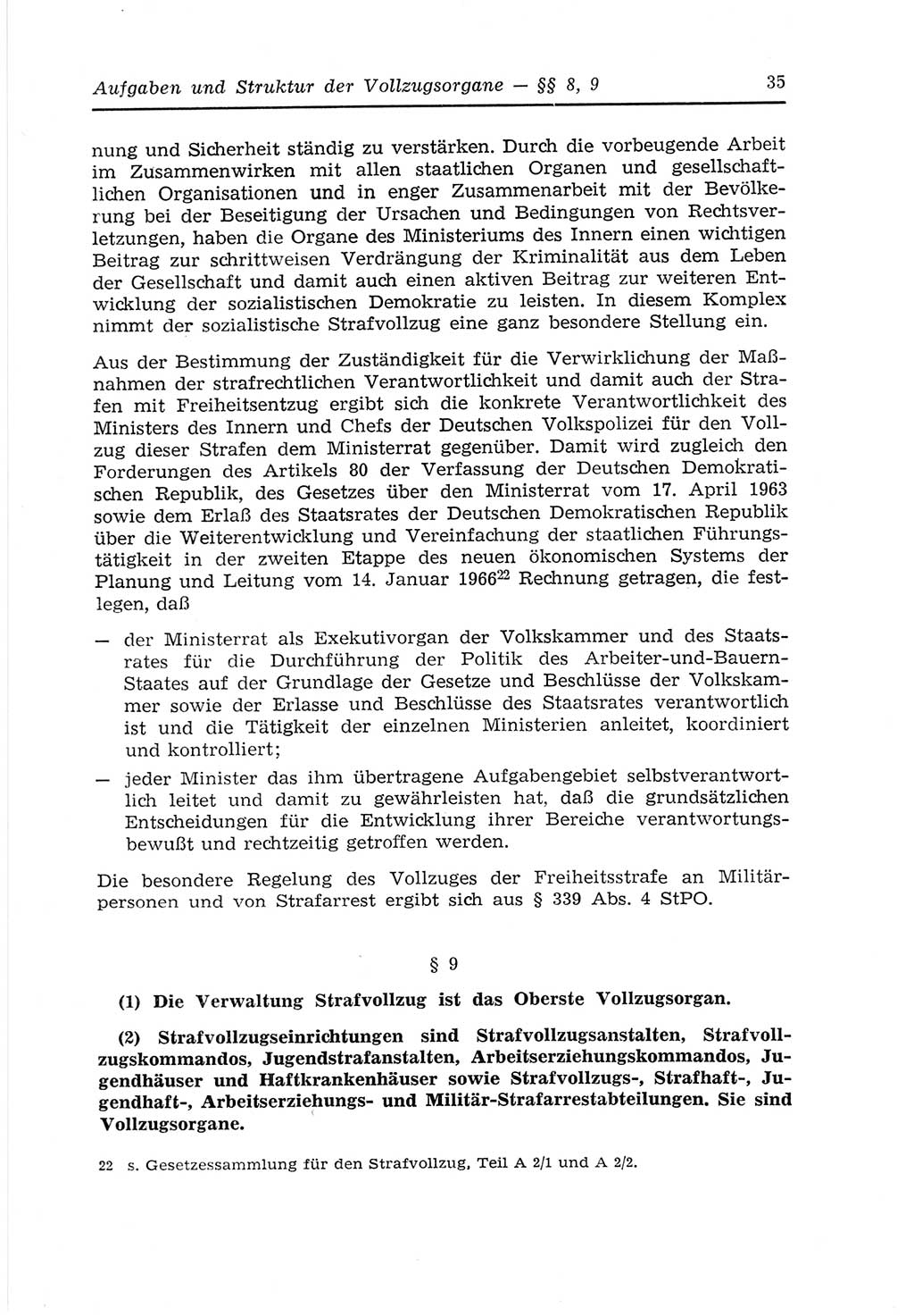Strafvollzugs- und Wiedereingliederungsgesetz (SVWG) der Deutschen Demokratischen Republik (DDR) 1968, Seite 35 (SVWG DDR 1968, S. 35)