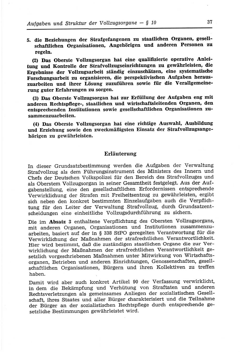 Strafvollzugs- und Wiedereingliederungsgesetz (SVWG) der Deutschen Demokratischen Republik (DDR) 1968, Seite 37 (SVWG DDR 1968, S. 37)