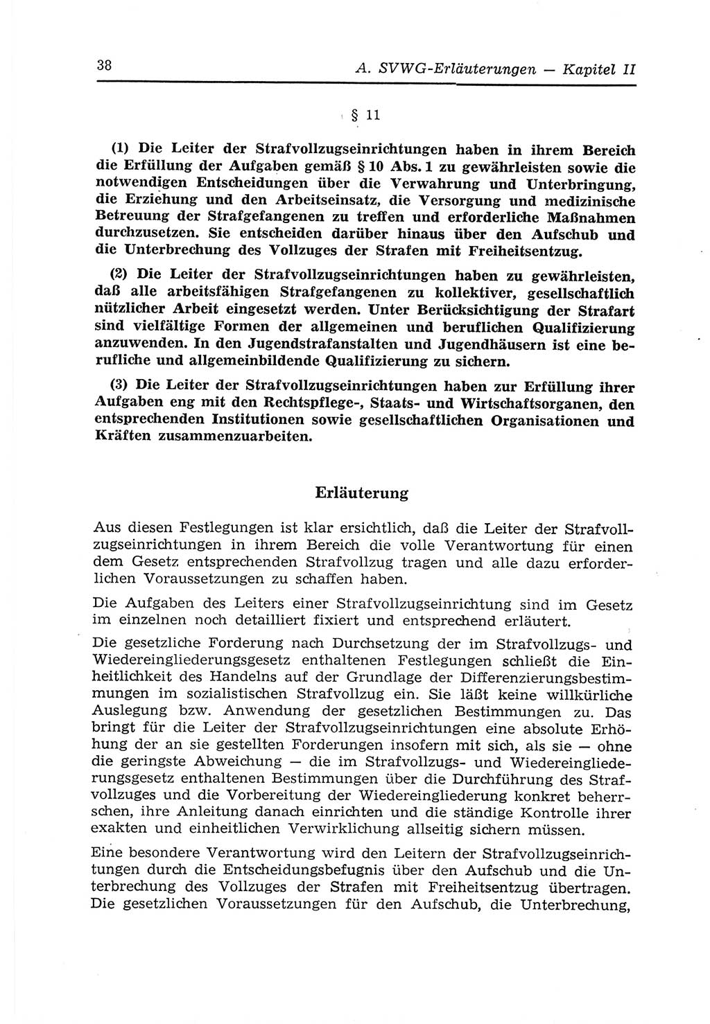 Strafvollzugs- und Wiedereingliederungsgesetz (SVWG) der Deutschen Demokratischen Republik (DDR) 1968, Seite 38 (SVWG DDR 1968, S. 38)
