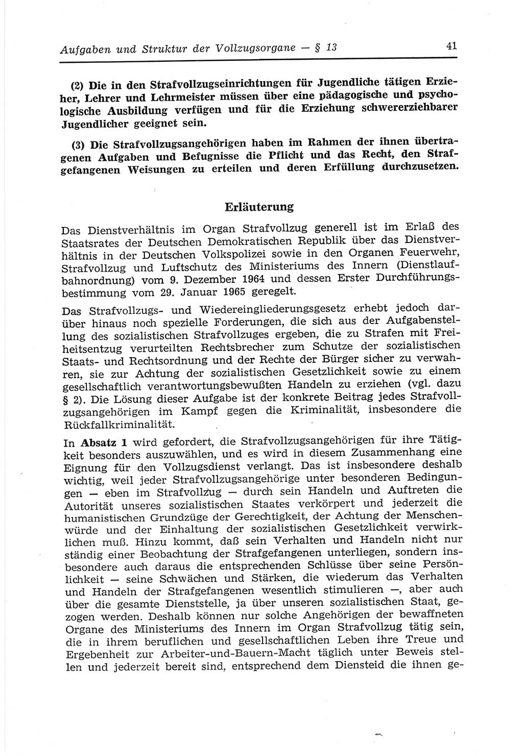 Strafvollzugs- und Wiedereingliederungsgesetz (SVWG) der Deutschen Demokratischen Republik (DDR) 1968, Seite 41 (SVWG DDR 1968, S. 41)
