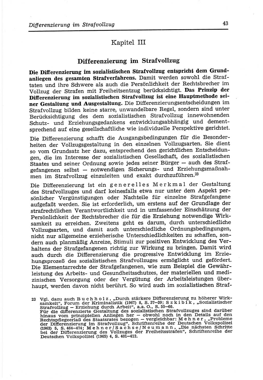 Strafvollzugs- und Wiedereingliederungsgesetz (SVWG) der Deutschen Demokratischen Republik (DDR) 1968, Seite 43 (SVWG DDR 1968, S. 43)