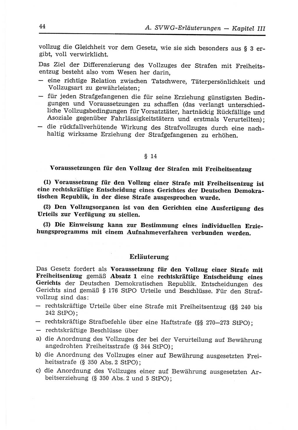 Strafvollzugs- und Wiedereingliederungsgesetz (SVWG) der Deutschen Demokratischen Republik (DDR) 1968, Seite 44 (SVWG DDR 1968, S. 44)