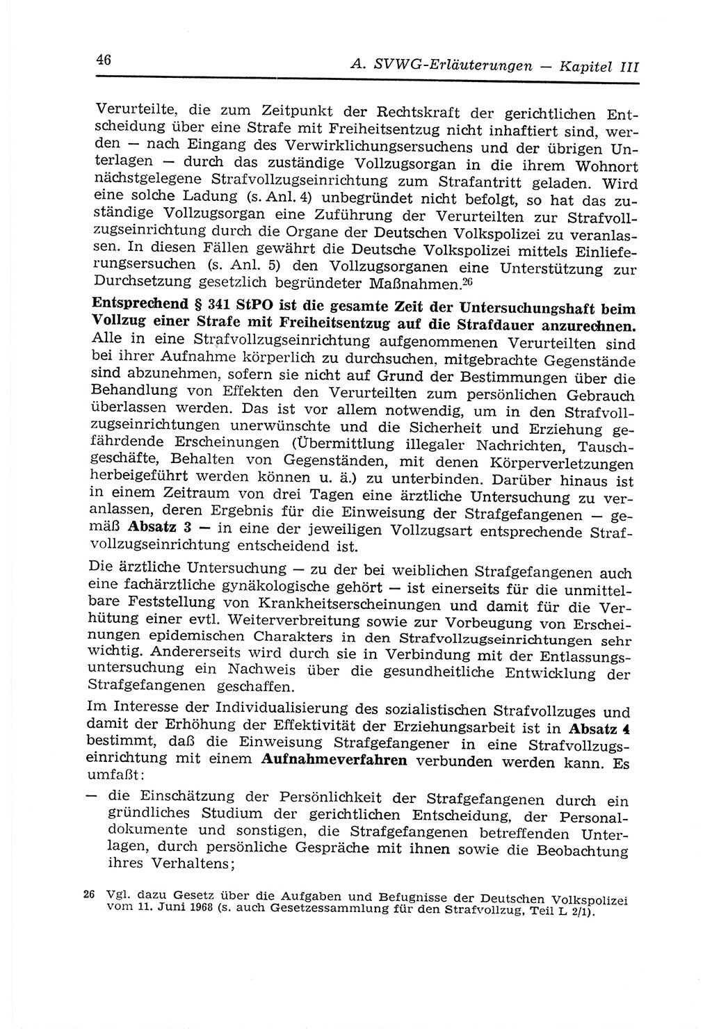 Strafvollzugs- und Wiedereingliederungsgesetz (SVWG) der Deutschen Demokratischen Republik (DDR) 1968, Seite 46 (SVWG DDR 1968, S. 46)