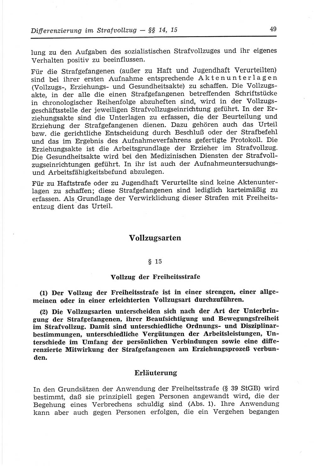 Strafvollzugs- und Wiedereingliederungsgesetz (SVWG) der Deutschen Demokratischen Republik (DDR) 1968, Seite 49 (SVWG DDR 1968, S. 49)