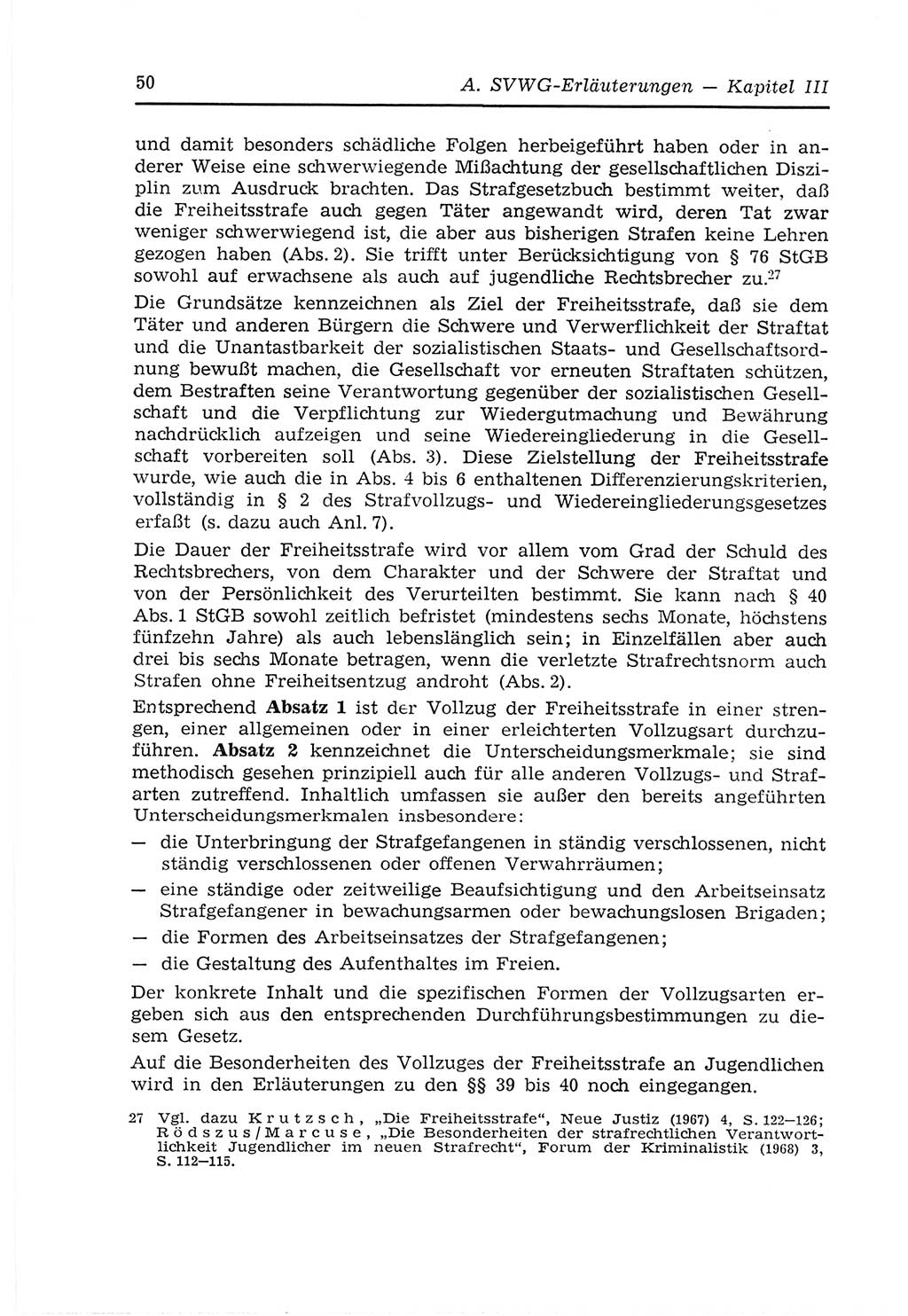 Strafvollzugs- und Wiedereingliederungsgesetz (SVWG) der Deutschen Demokratischen Republik (DDR) 1968, Seite 50 (SVWG DDR 1968, S. 50)