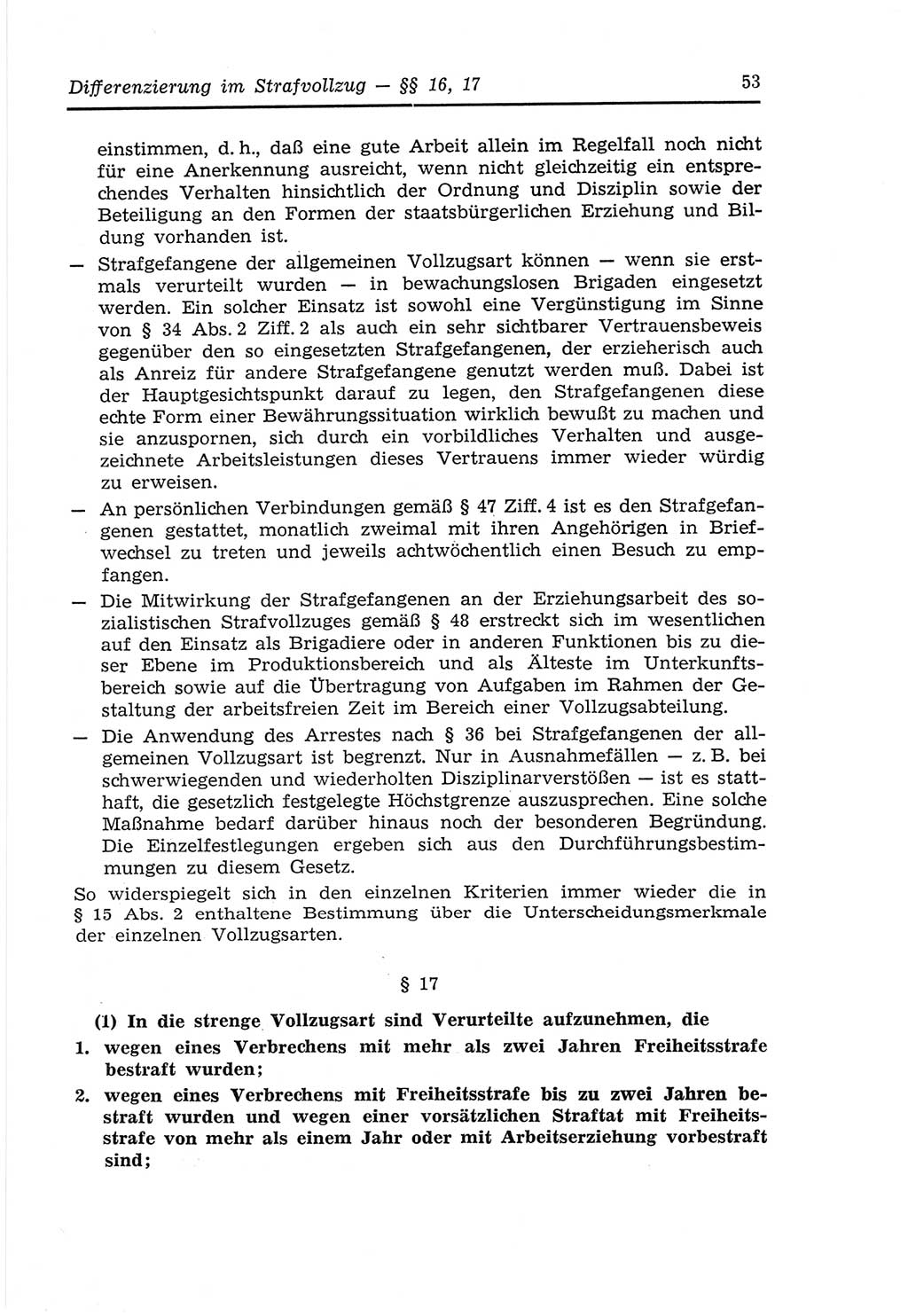 Strafvollzugs- und Wiedereingliederungsgesetz (SVWG) der Deutschen Demokratischen Republik (DDR) 1968, Seite 53 (SVWG DDR 1968, S. 53)