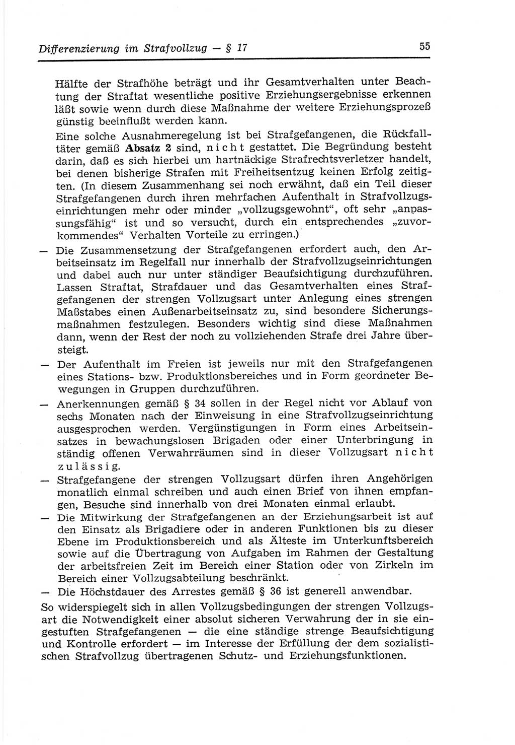 Strafvollzugs- und Wiedereingliederungsgesetz (SVWG) der Deutschen Demokratischen Republik (DDR) 1968, Seite 55 (SVWG DDR 1968, S. 55)