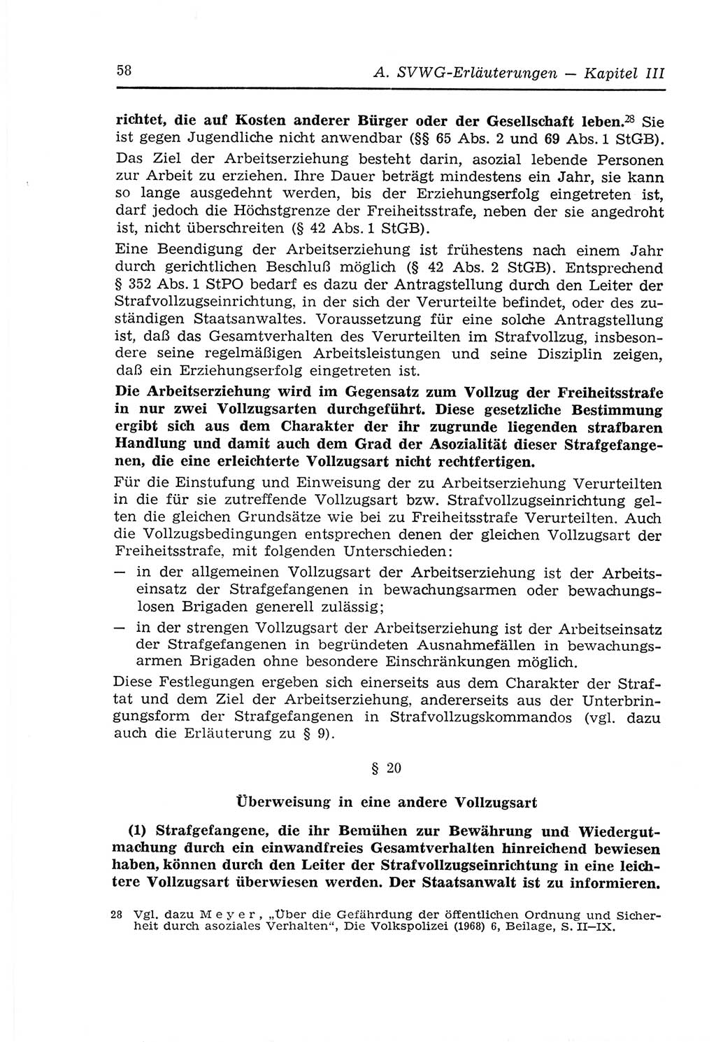Strafvollzugs- und Wiedereingliederungsgesetz (SVWG) der Deutschen Demokratischen Republik (DDR) 1968, Seite 58 (SVWG DDR 1968, S. 58)