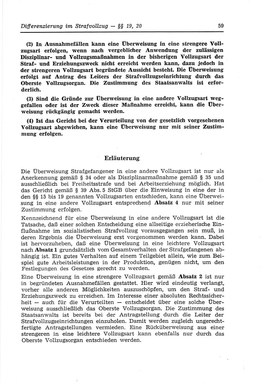 Strafvollzugs- und Wiedereingliederungsgesetz (SVWG) der Deutschen Demokratischen Republik (DDR) 1968, Seite 59 (SVWG DDR 1968, S. 59)