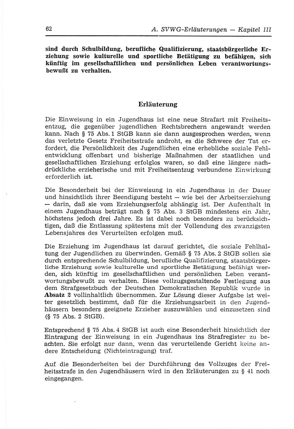 Strafvollzugs- und Wiedereingliederungsgesetz (SVWG) der Deutschen Demokratischen Republik (DDR) 1968, Seite 62 (SVWG DDR 1968, S. 62)