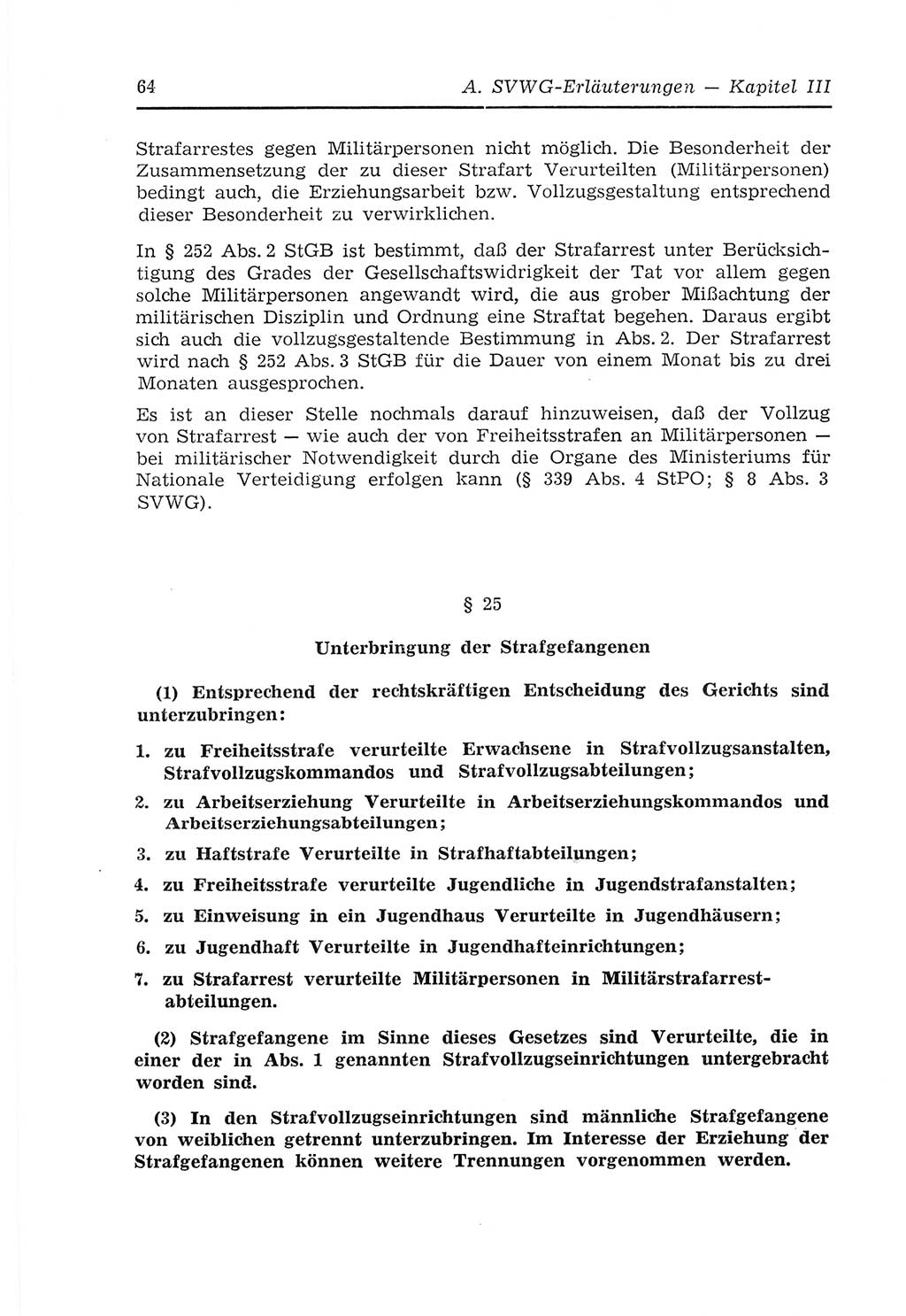 Strafvollzugs- und Wiedereingliederungsgesetz (SVWG) der Deutschen Demokratischen Republik (DDR) 1968, Seite 64 (SVWG DDR 1968, S. 64)