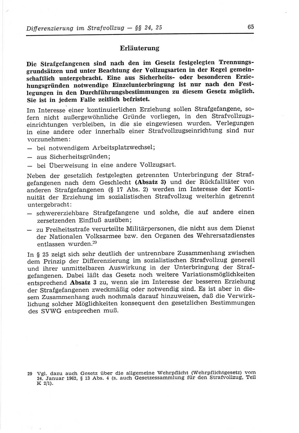 Strafvollzugs- und Wiedereingliederungsgesetz (SVWG) der Deutschen Demokratischen Republik (DDR) 1968, Seite 65 (SVWG DDR 1968, S. 65)