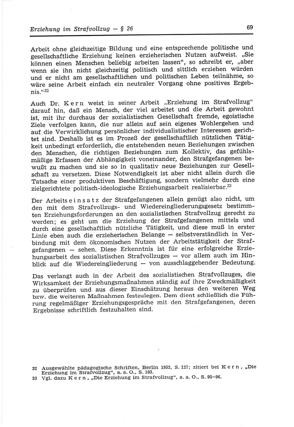 Strafvollzugs- und Wiedereingliederungsgesetz (SVWG) der Deutschen Demokratischen Republik (DDR) 1968, Seite 69 (SVWG DDR 1968, S. 69)