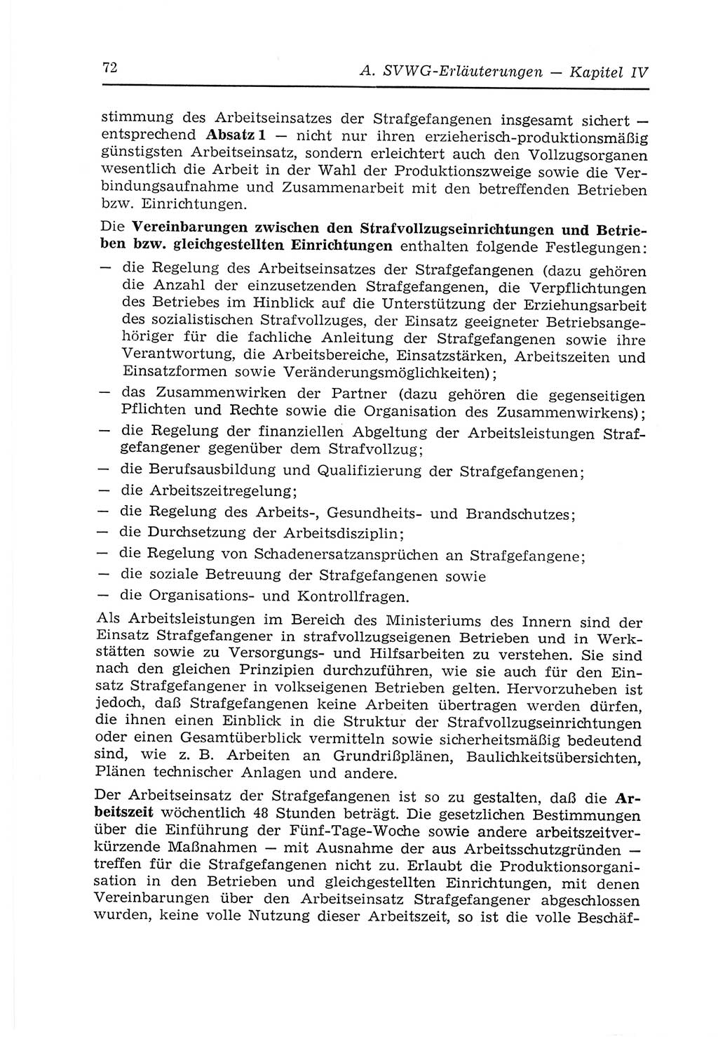 Strafvollzugs- und Wiedereingliederungsgesetz (SVWG) der Deutschen Demokratischen Republik (DDR) 1968, Seite 72 (SVWG DDR 1968, S. 72)
