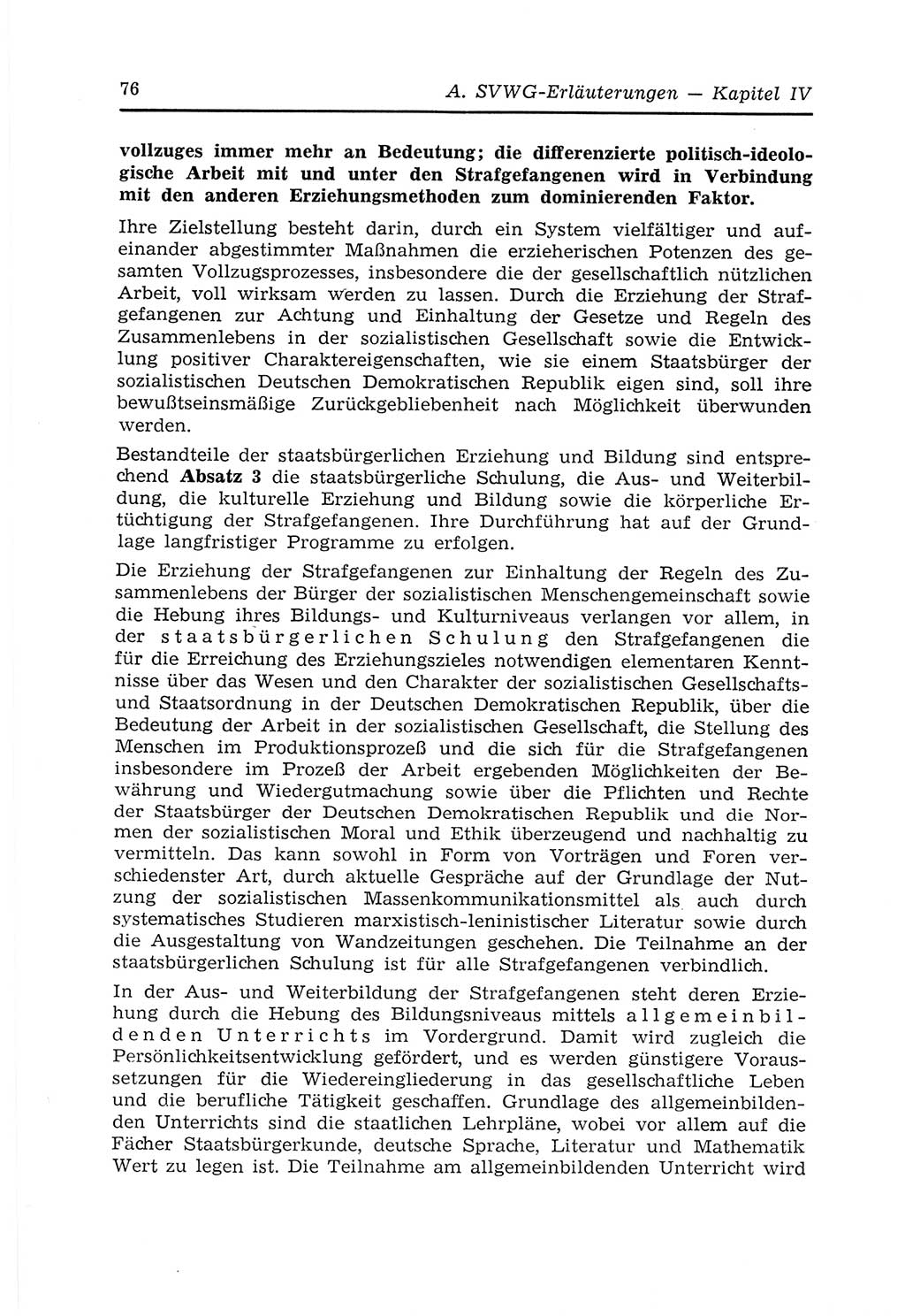 Strafvollzugs- und Wiedereingliederungsgesetz (SVWG) der Deutschen Demokratischen Republik (DDR) 1968, Seite 76 (SVWG DDR 1968, S. 76)