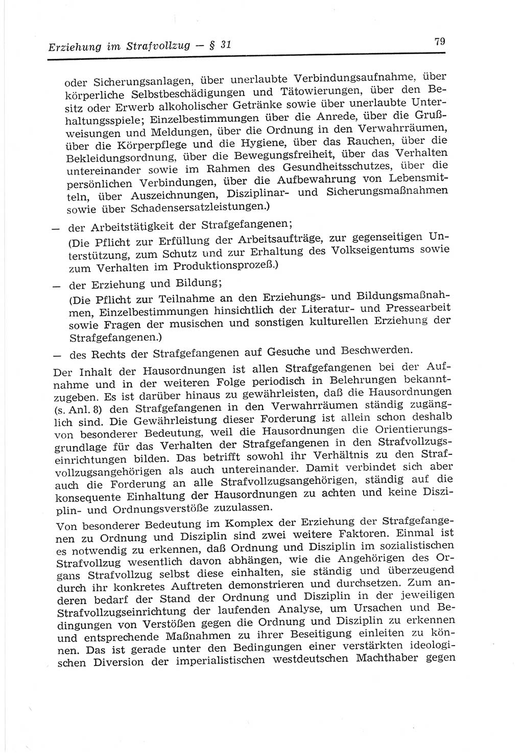Strafvollzugs- und Wiedereingliederungsgesetz (SVWG) der Deutschen Demokratischen Republik (DDR) 1968, Seite 79 (SVWG DDR 1968, S. 79)