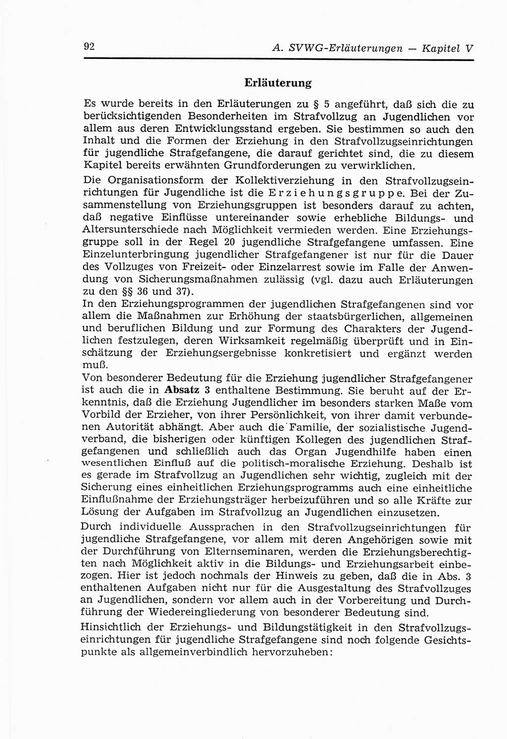 Strafvollzugs- und Wiedereingliederungsgesetz (SVWG) der Deutschen Demokratischen Republik (DDR) 1968, Seite 92 (SVWG DDR 1968, S. 92)