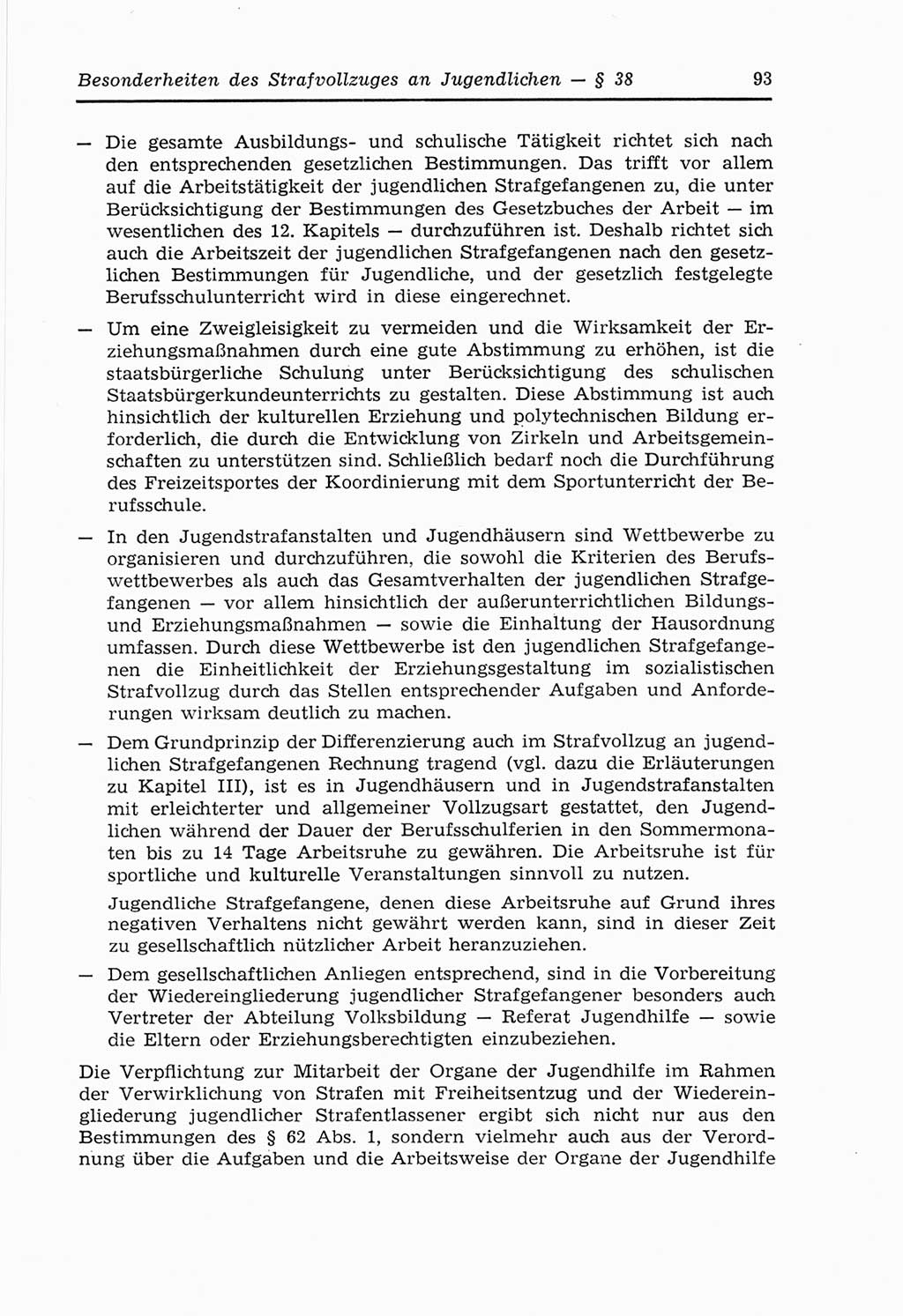 Strafvollzugs- und Wiedereingliederungsgesetz (SVWG) der Deutschen Demokratischen Republik (DDR) 1968, Seite 93 (SVWG DDR 1968, S. 93)