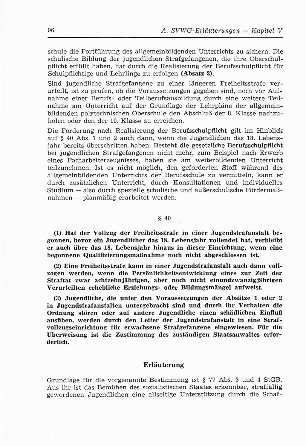 Strafvollzugs- und Wiedereingliederungsgesetz (SVWG) der Deutschen Demokratischen Republik (DDR) 1968, Seite 96 (SVWG DDR 1968, S. 96)