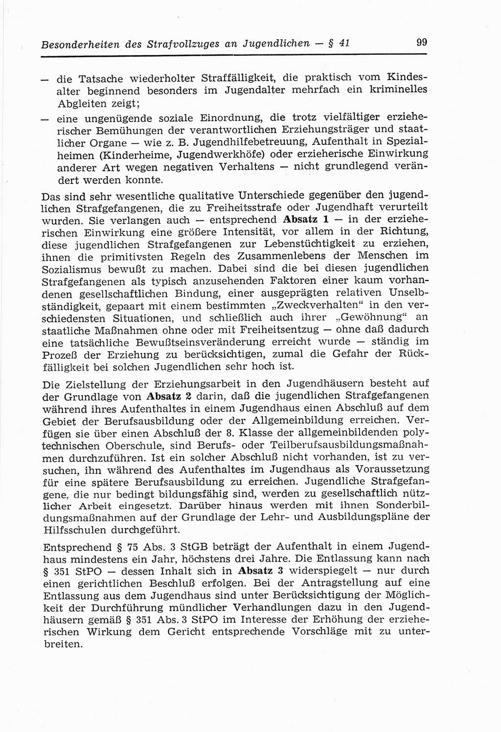 Strafvollzugs- und Wiedereingliederungsgesetz (SVWG) der Deutschen Demokratischen Republik (DDR) 1968, Seite 99 (SVWG DDR 1968, S. 99)