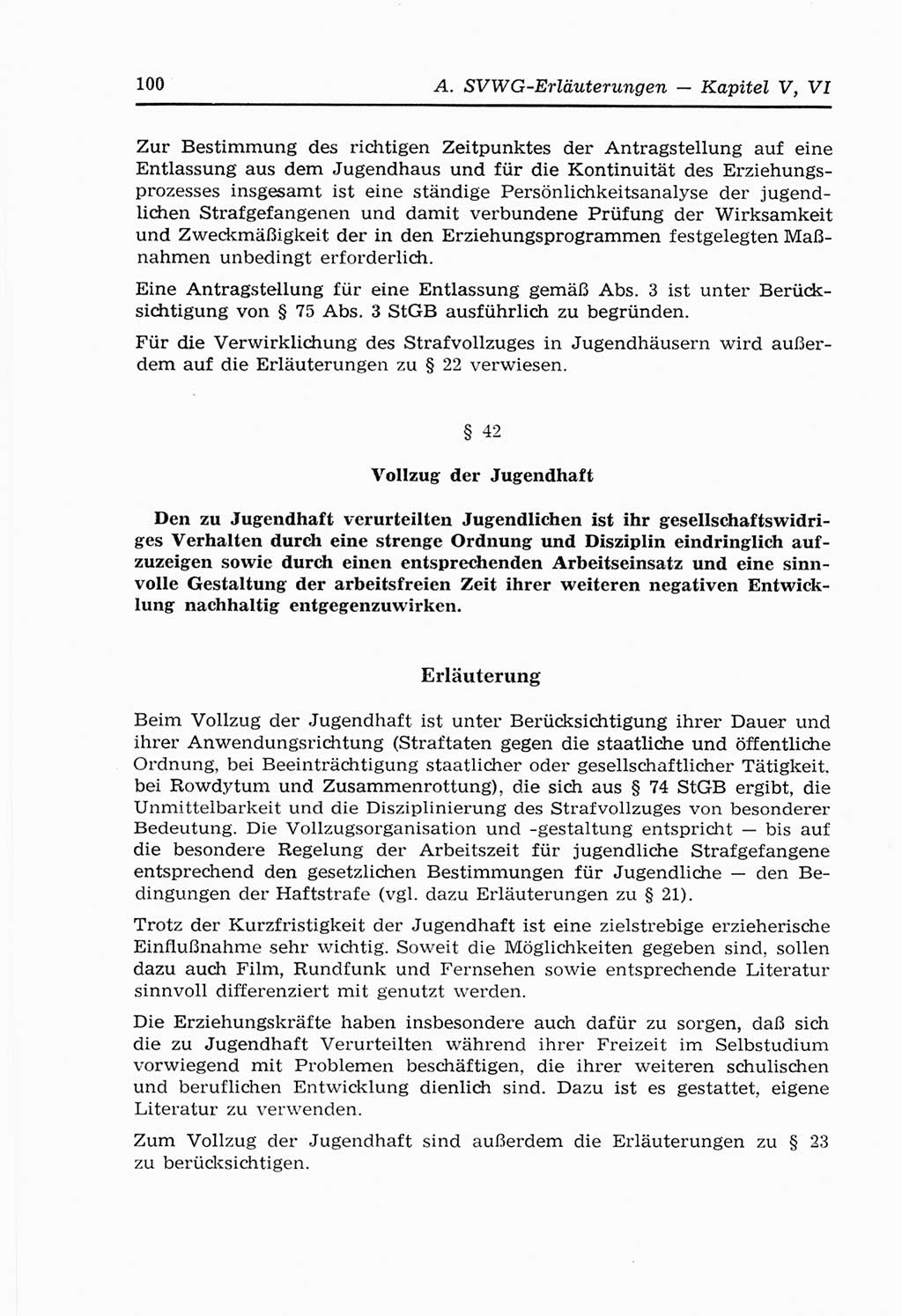 Strafvollzugs- und Wiedereingliederungsgesetz (SVWG) der Deutschen Demokratischen Republik (DDR) 1968, Seite 100 (SVWG DDR 1968, S. 100)