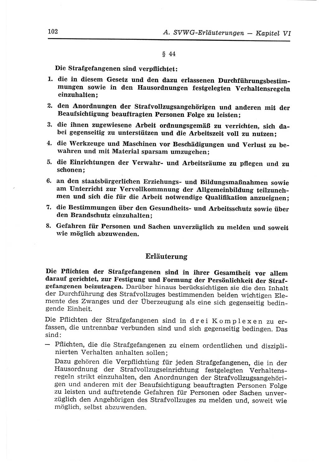 Strafvollzugs- und Wiedereingliederungsgesetz (SVWG) der Deutschen Demokratischen Republik (DDR) 1968, Seite 102 (SVWG DDR 1968, S. 102)