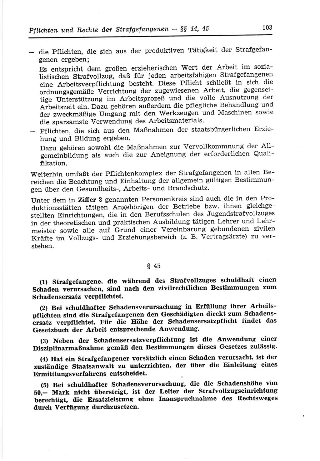 Strafvollzugs- und Wiedereingliederungsgesetz (SVWG) der Deutschen Demokratischen Republik (DDR) 1968, Seite 103 (SVWG DDR 1968, S. 103)
