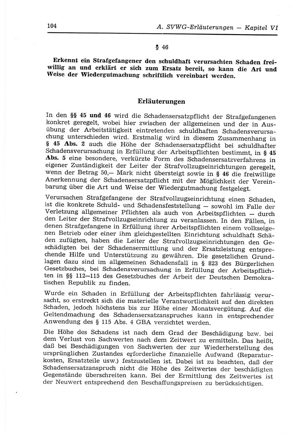 Strafvollzugs- und Wiedereingliederungsgesetz (SVWG) der Deutschen Demokratischen Republik (DDR) 1968, Seite 104 (SVWG DDR 1968, S. 104)