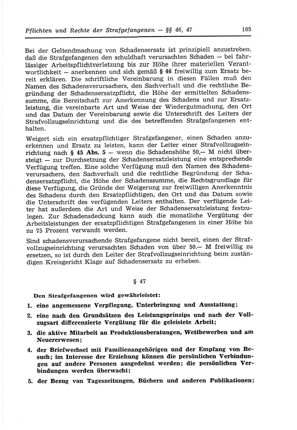 Strafvollzugs- und Wiedereingliederungsgesetz (SVWG) der Deutschen Demokratischen Republik (DDR) 1968, Seite 105 (SVWG DDR 1968, S. 105)