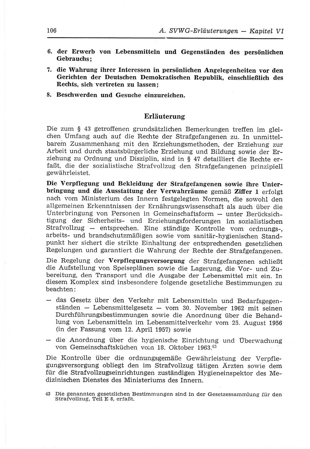 Strafvollzugs- und Wiedereingliederungsgesetz (SVWG) der Deutschen Demokratischen Republik (DDR) 1968, Seite 106 (SVWG DDR 1968, S. 106)