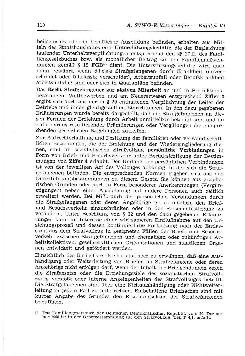Strafvollzugs- und Wiedereingliederungsgesetz (SVWG) der Deutschen Demokratischen Republik (DDR) 1968, Seite 110 (SVWG DDR 1968, S. 110)