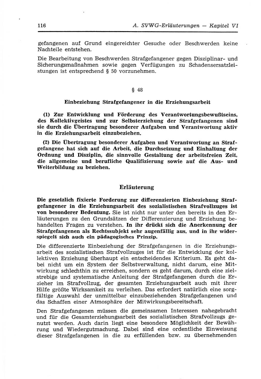 Strafvollzugs- und Wiedereingliederungsgesetz (SVWG) der Deutschen Demokratischen Republik (DDR) 1968, Seite 116 (SVWG DDR 1968, S. 116)