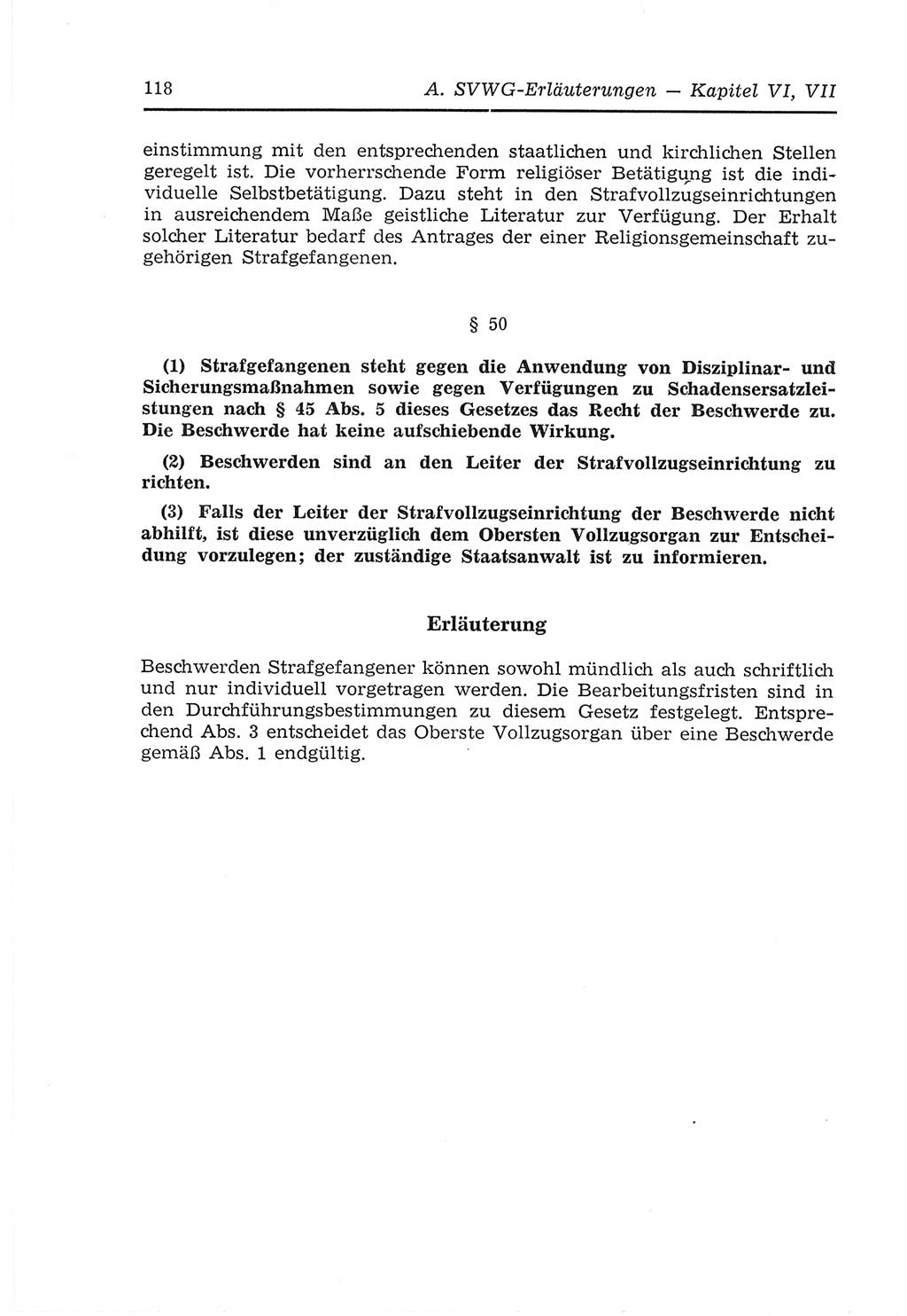 Strafvollzugs- und Wiedereingliederungsgesetz (SVWG) der Deutschen Demokratischen Republik (DDR) 1968, Seite 118 (SVWG DDR 1968, S. 118)