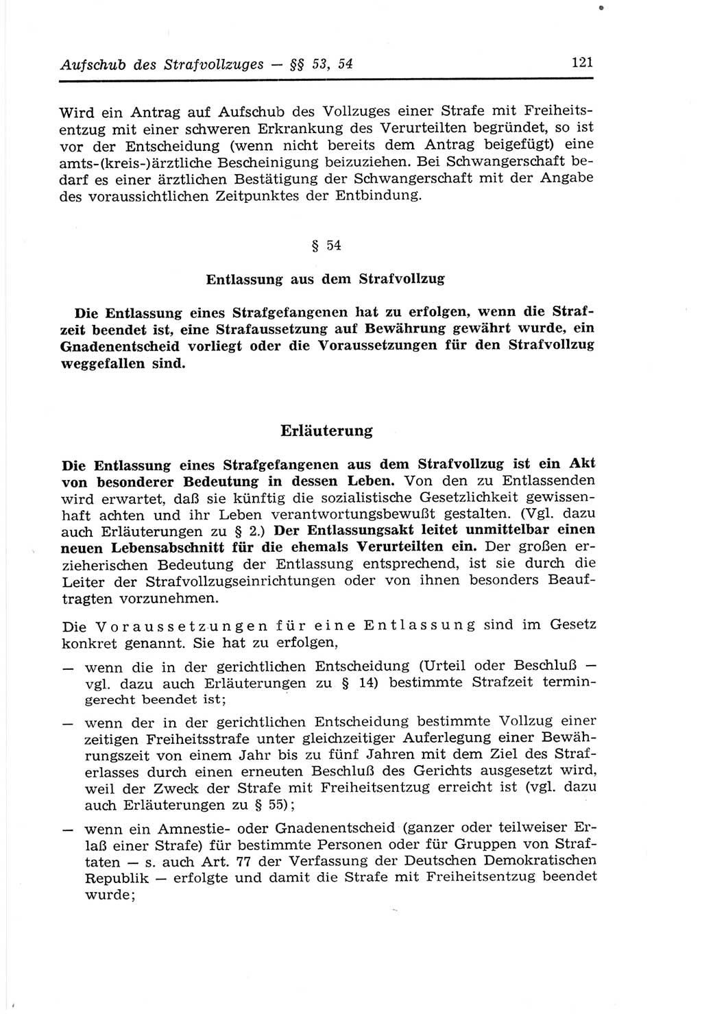 Strafvollzugs- und Wiedereingliederungsgesetz (SVWG) der Deutschen Demokratischen Republik (DDR) 1968, Seite 121 (SVWG DDR 1968, S. 121)