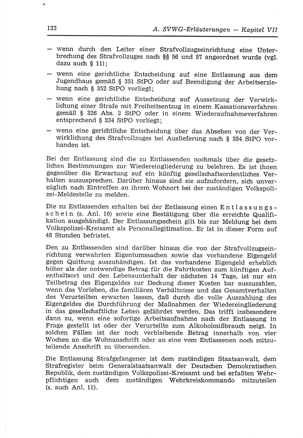 Strafvollzugs- und Wiedereingliederungsgesetz (SVWG) der Deutschen Demokratischen Republik (DDR) 1968, Seite 122 (SVWG DDR 1968, S. 122)