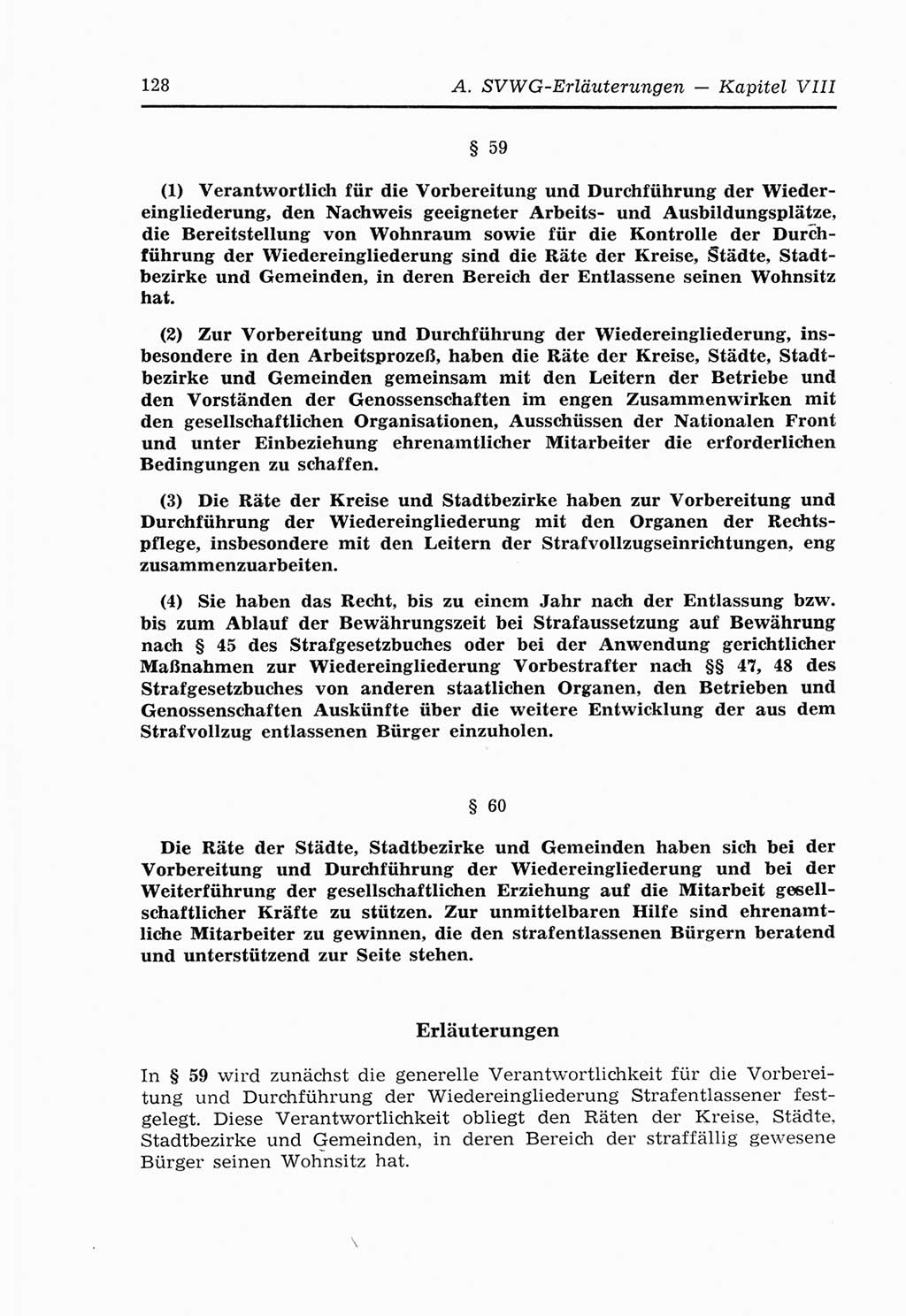 Strafvollzugs- und Wiedereingliederungsgesetz (SVWG) der Deutschen Demokratischen Republik (DDR) 1968, Seite 128 (SVWG DDR 1968, S. 128)