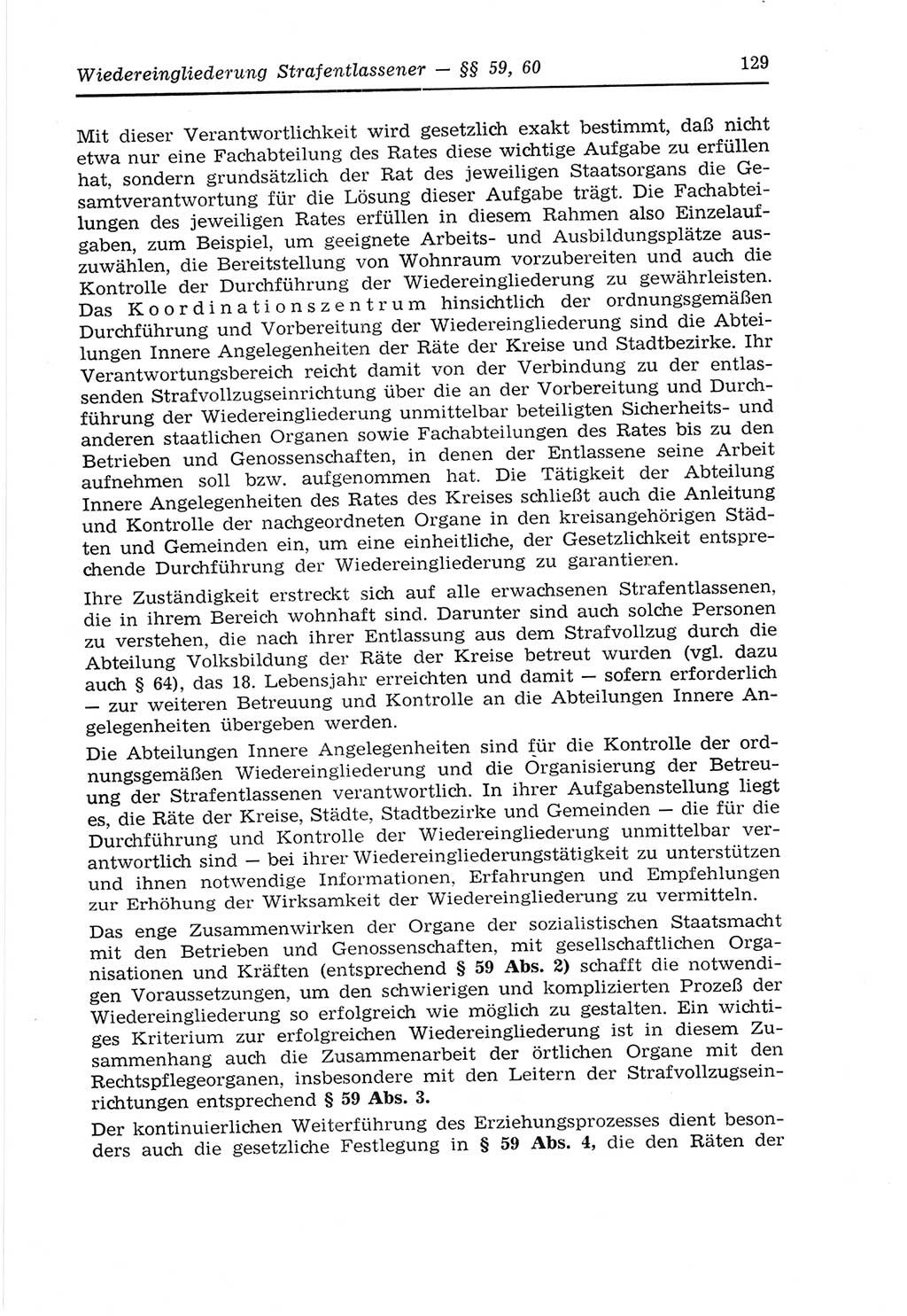 Strafvollzugs- und Wiedereingliederungsgesetz (SVWG) der Deutschen Demokratischen Republik (DDR) 1968, Seite 129 (SVWG DDR 1968, S. 129)