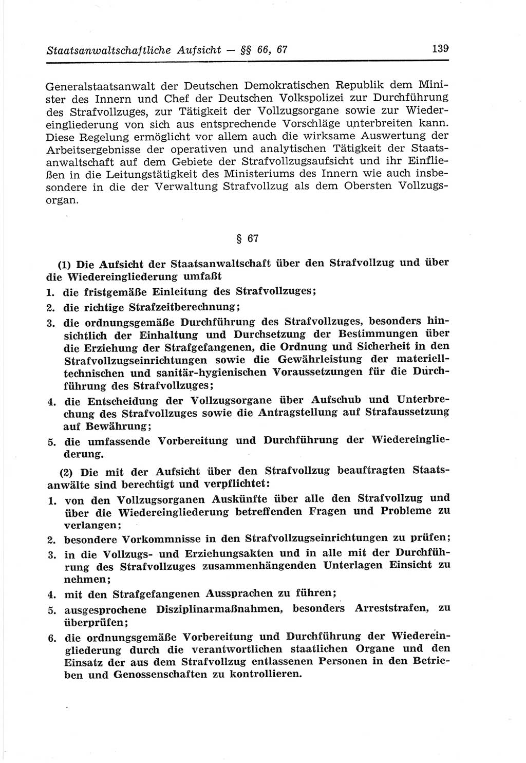 Strafvollzugs- und Wiedereingliederungsgesetz (SVWG) der Deutschen Demokratischen Republik (DDR) 1968, Seite 139 (SVWG DDR 1968, S. 139)