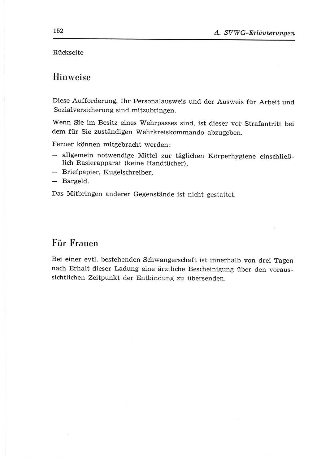 Strafvollzugs- und Wiedereingliederungsgesetz (SVWG) der Deutschen Demokratischen Republik (DDR) 1968, Seite 152 (SVWG DDR 1968, S. 152)