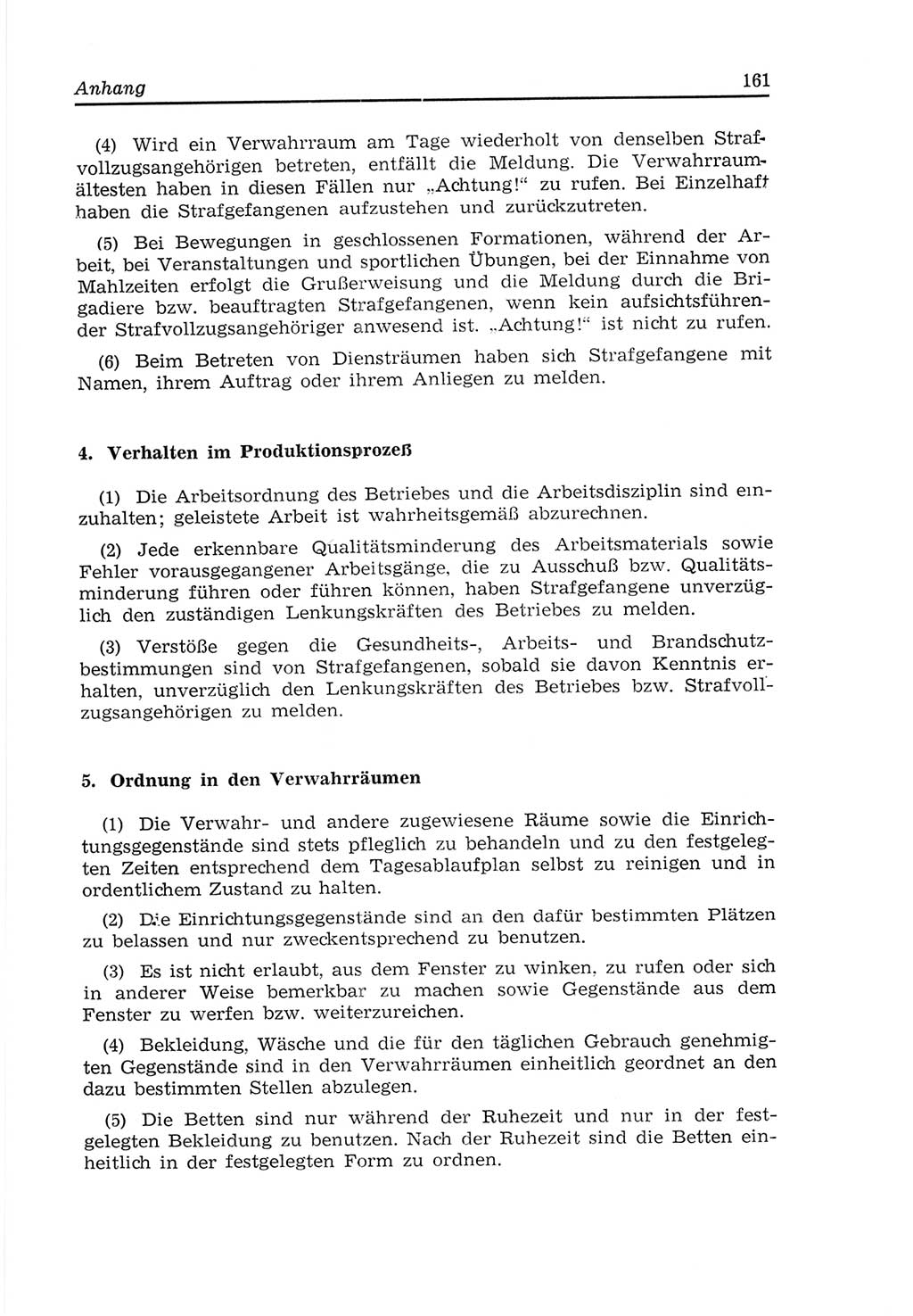 Strafvollzugs- und Wiedereingliederungsgesetz (SVWG) der Deutschen Demokratischen Republik (DDR) 1968, Seite 161 (SVWG DDR 1968, S. 161)