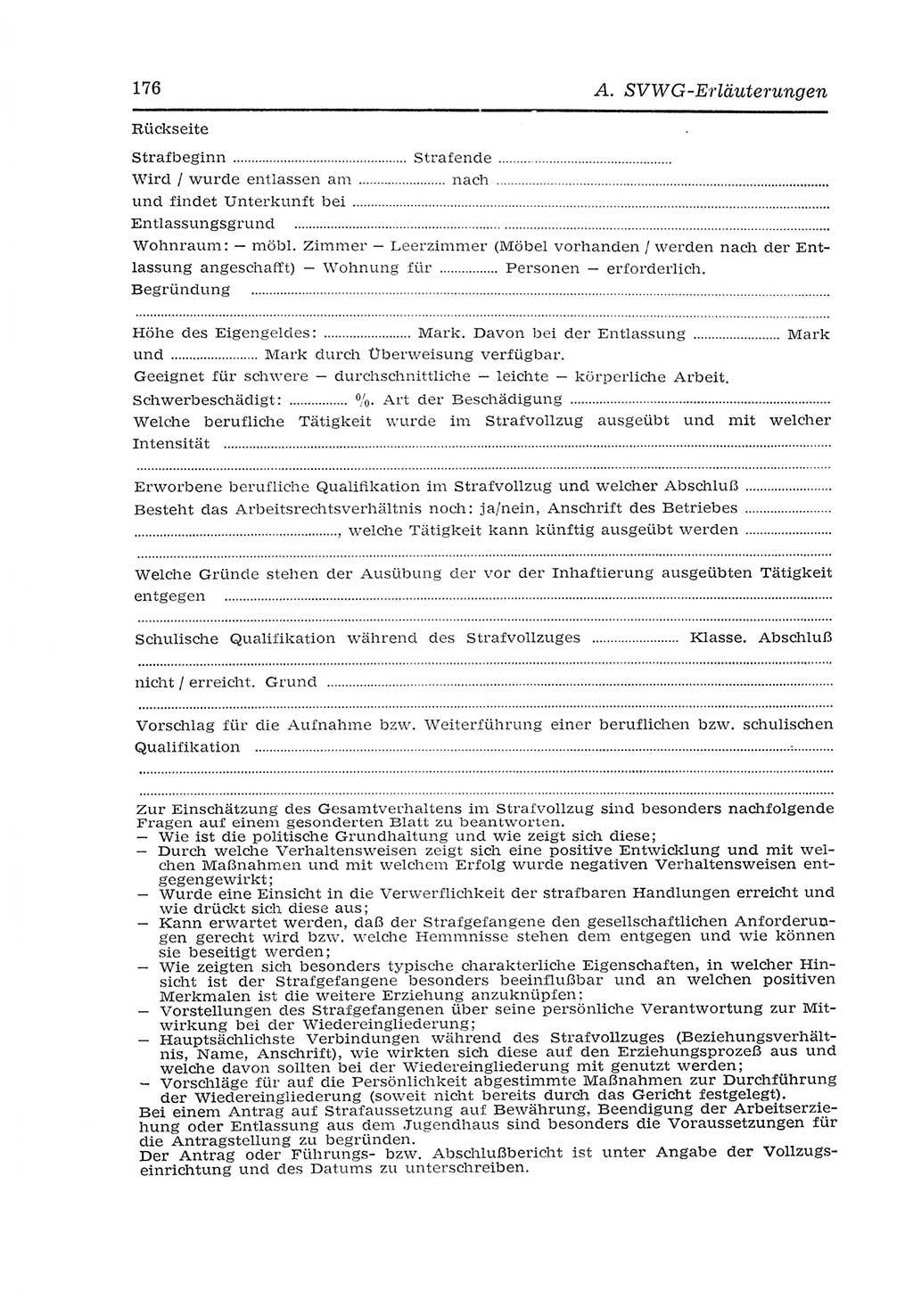 Strafvollzugs- und Wiedereingliederungsgesetz (SVWG) der Deutschen Demokratischen Republik (DDR) 1968, Seite 176 (SVWG DDR 1968, S. 176)
